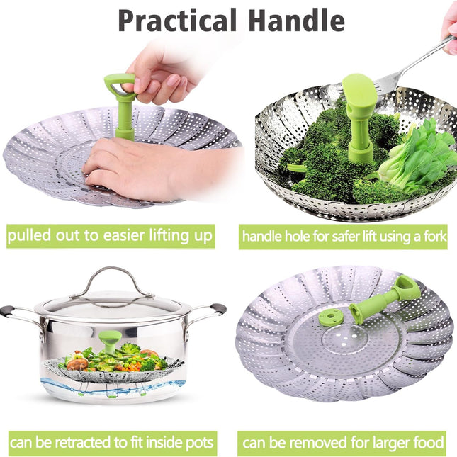 🔥Hot Sale 🔥Stainless steel vegetable steamer-folding steamer