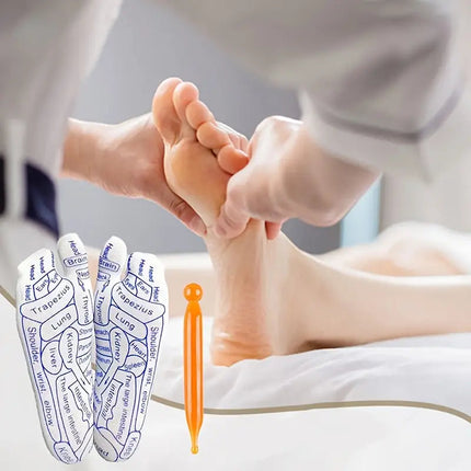 Foot Reflexology Socks with Massage Stick (2 Socks + 1 Stick)