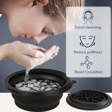 Collapsible Ice Facial Bowl – Portable Silicone Basin for Cold Therapy, Skin Tightening & Refreshing Face Wash