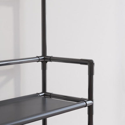 5-Tier Multifunctional Clothes & Shoe Organizer Rack with Hooks