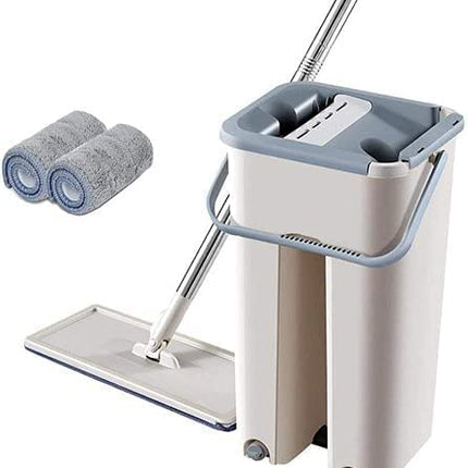 “360° Flat Spin Mop with Bucket &  Microfiber Pads