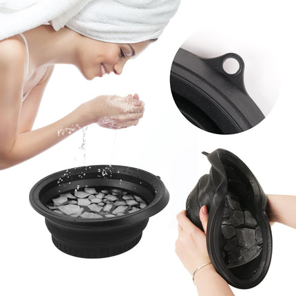 Collapsible Ice Facial Bowl – Portable Silicone Basin for Cold Therapy, Skin Tightening & Refreshing Face Wash
