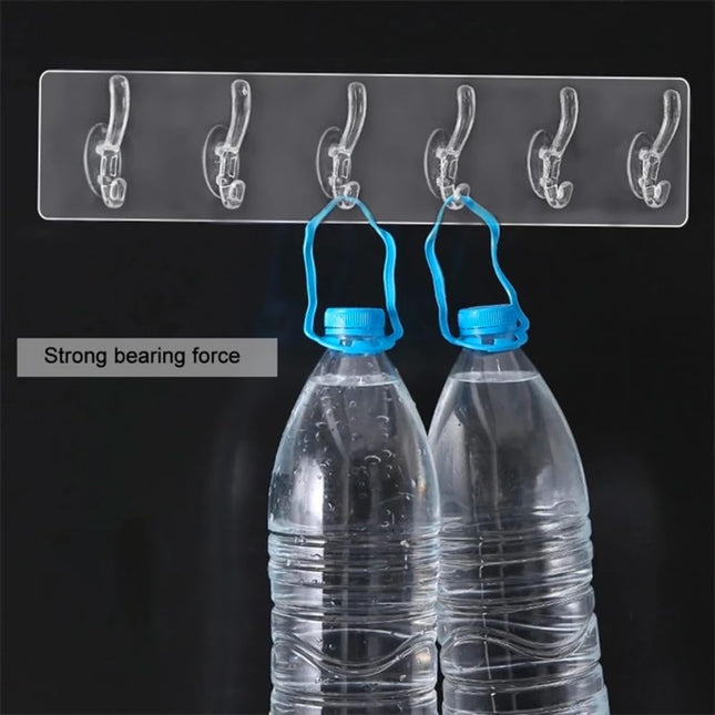 Self Adhesive Wall Hanger Hooks Strip (6 Hooks) (Buy 1 Get 1 Free)