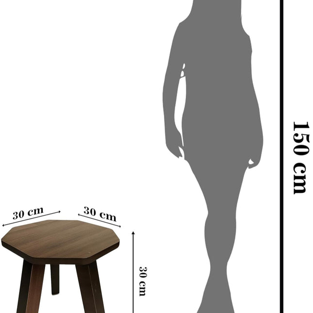 Foldable Mini Hexagonal Side Table Sturdy Legs, Perfect for Living Room