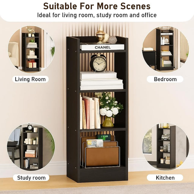 Wooden 4-Tier Storage Bookshelf