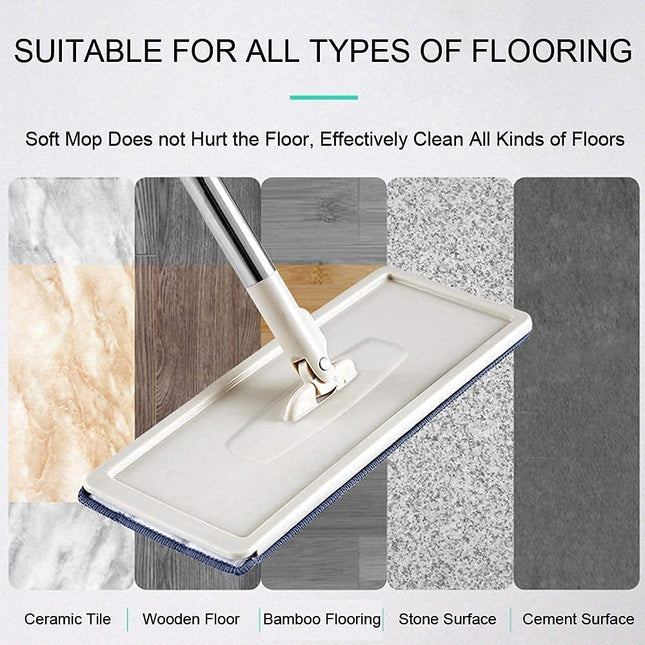 “360° Flat Spin Mop with Bucket &  Microfiber Pads