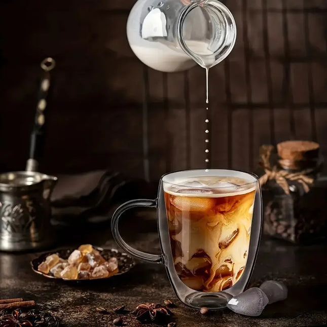 Transparent Double Wall Glass Coffee Mug – Heat Resistant Insulated Cup (Buy 1 Get 1 Free) 250 ml