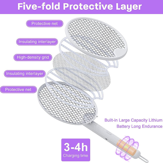 Mosquito Killer Bat Foldable & Rechargeable with LED Light Racket