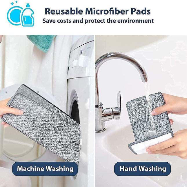 “360° Flat Spin Mop with Bucket &  Microfiber Pads