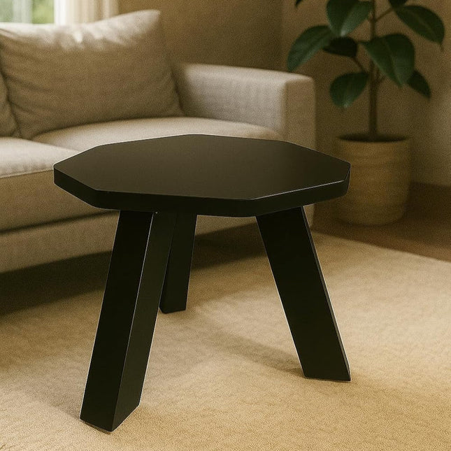 Foldable Mini Hexagonal Side Table Sturdy Legs, Perfect for Living Room