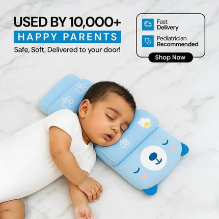 Baby Shaping Head Support Pillow – Soft, Breathable & Anti-Flat Head Pillow
